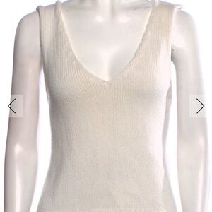 Anine Bing Cream V-Neck Tank Top